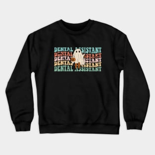 Spooky Dentist Hygienist Retro Dental Assistant Halloween Crewneck Sweatshirt